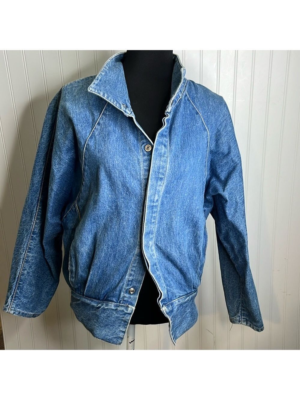 Vintage Jean Jacket Handpainted Native
